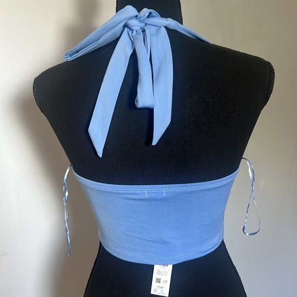Garage Cropped Halter Top - Blue - Picture 2 of 4